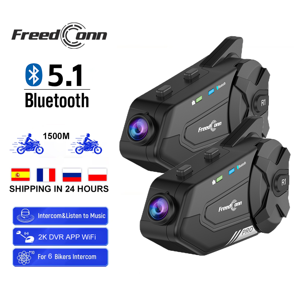 Universal Motorcycle Helmet Intercom Headset - Freedconn دراجة نارية الاتصال الداخلي السيارات