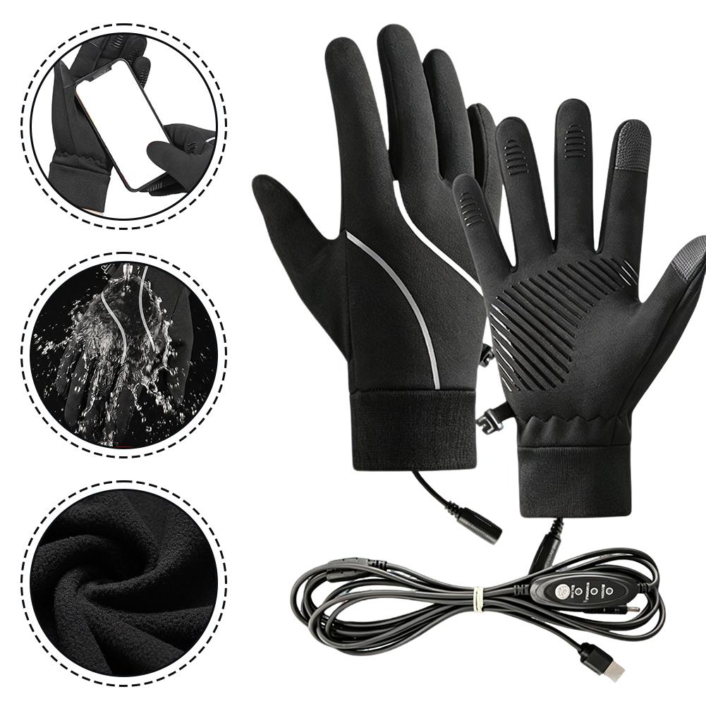 Riding Gear - قفازات شتوية قابلة للشحن مع تدفئة