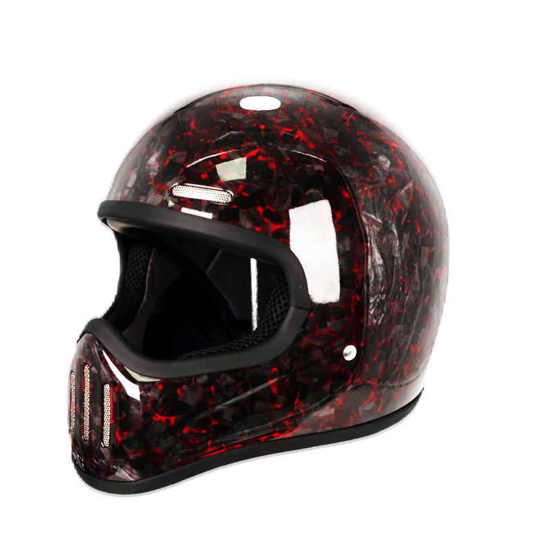 خوذة كاملة الوجه من ألياف الكر - مراجعة Carbon Fiber Lightweight Motorcycle Helmet وسعره