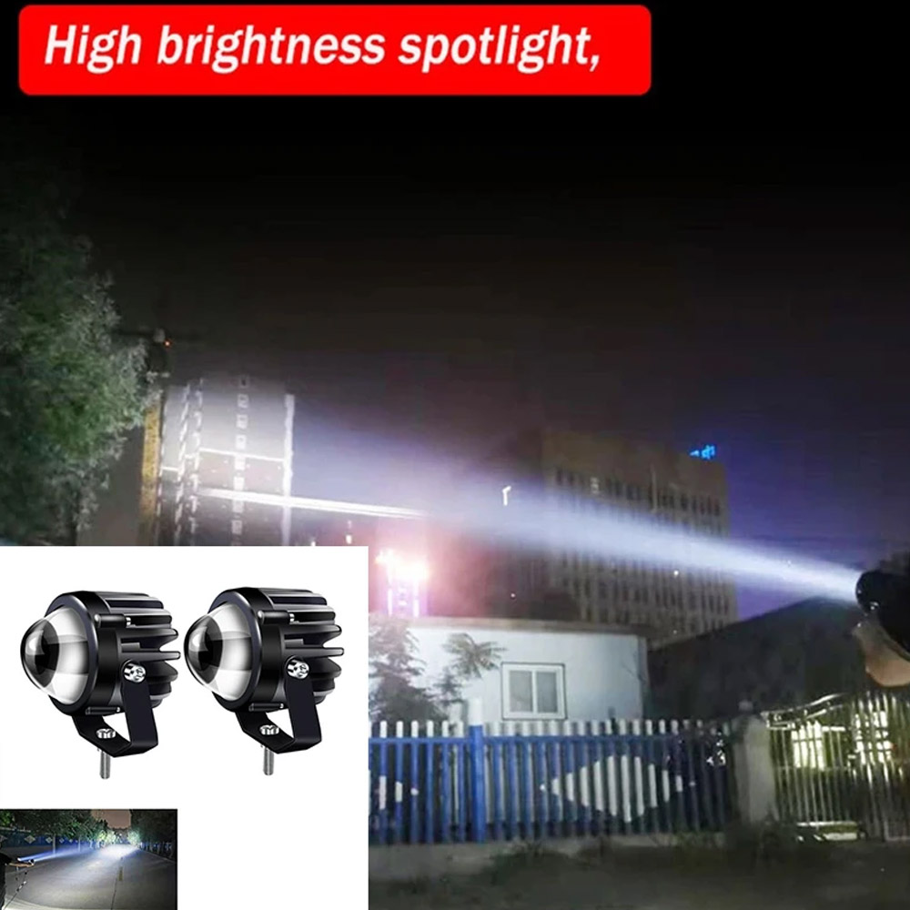مصباح جهاز عرض ليزر للدراجة ال - مراجعة Universal Motorcycle Led Headlight Projector وسعره