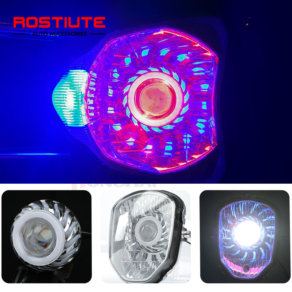 عالية/منخفضة شعاع مزدوج عيون ا - مراجعة Universal Motorcycle Led Headlight Projector وسعره