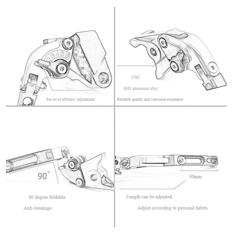 لياماها MT-09 MT09 MT mt 09 20 - مراجعة Cnc Aluminum Adjustable Brake Clutch Levers وسعره