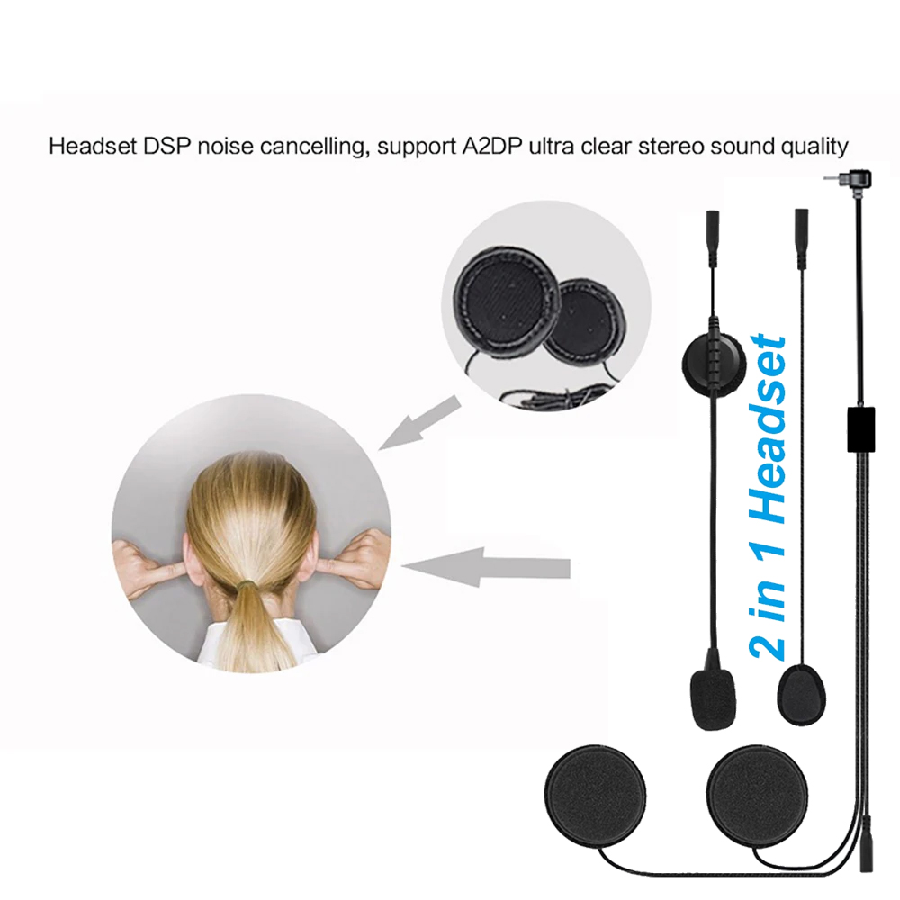 ملحقات سماعة أذن من نوع Type-C - مراجعة Universal Motorcycle Helmet Intercom Headset وسعره