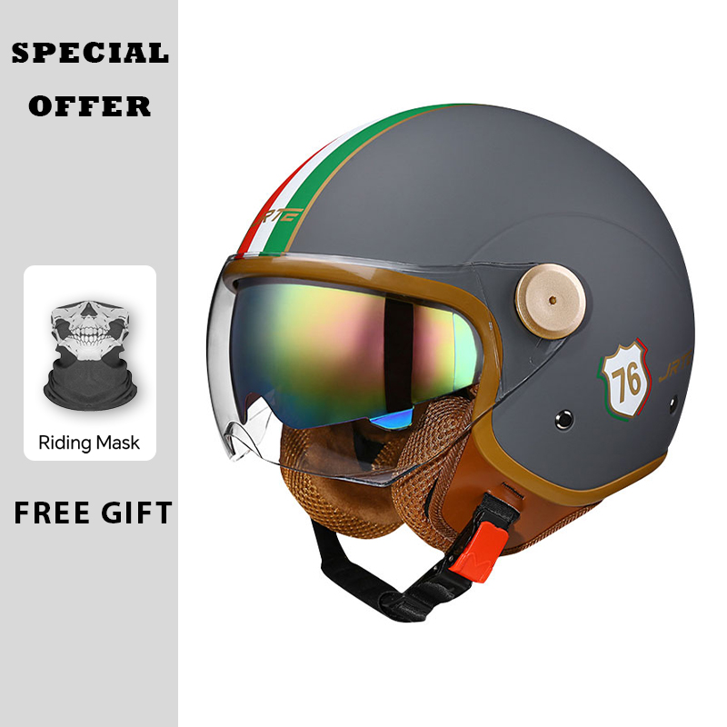 الرجعية مفتوحة الوجه خوذات الد - مراجعة Vintage Open Face Retro Helmet وسعره