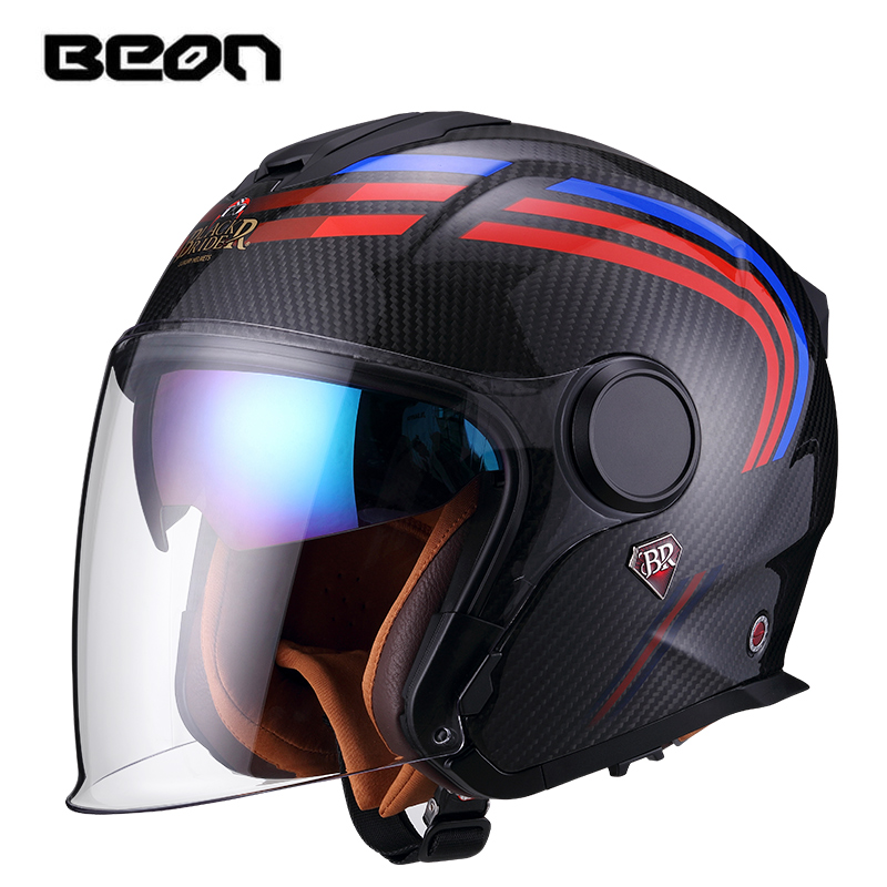 خوذة دراجة نارية BEON BR23 من  - مراجعة Carbon Fiber Lightweight Motorcycle Helmet وسعره