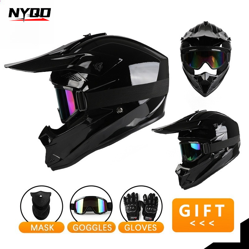 خوذة دراجات نارية كاملة الوجه  - مراجعة Off Road Motocross Helmet Goggles Set وسعره