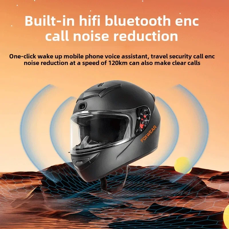 خوذة دراجة نارية ذكية AI مع كا - مراجعة Full Face Motorcycle Helmet With Bluetooth وسعره
