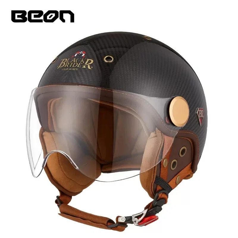 BEON BR13 ريترو مفتوح الوجه نص - مراجعة Vintage Open Face Retro Helmet وسعره