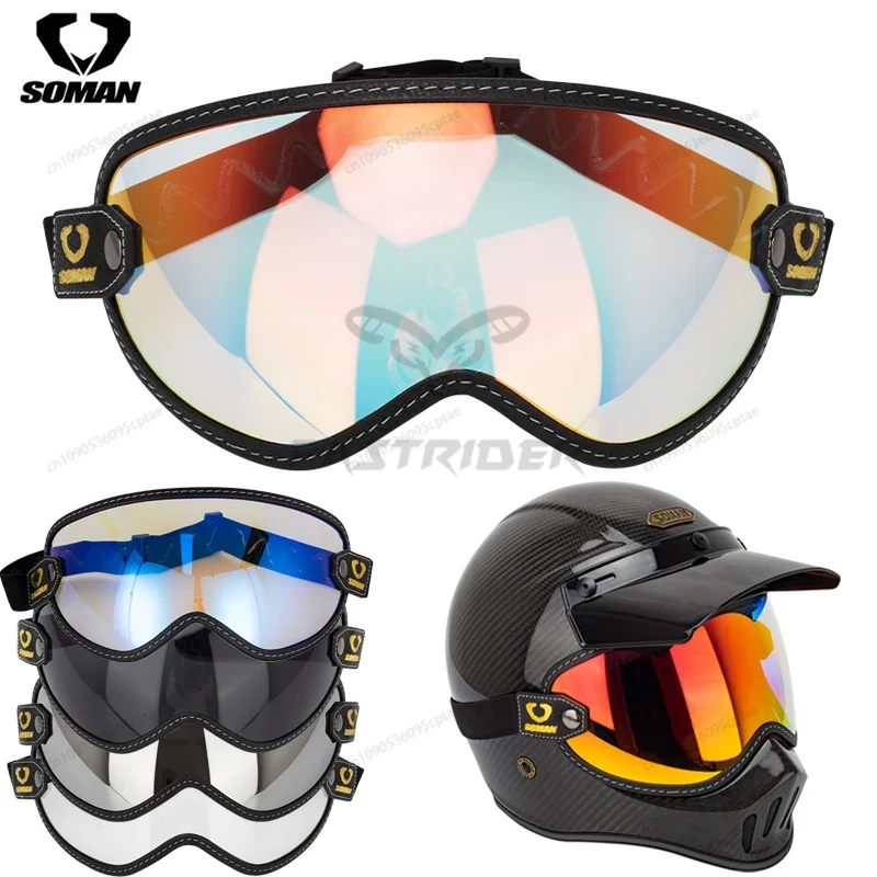 نظارات دراجات نارية كلاسيكية م - مراجعة Vintage Open Face Retro Helmet وسعره