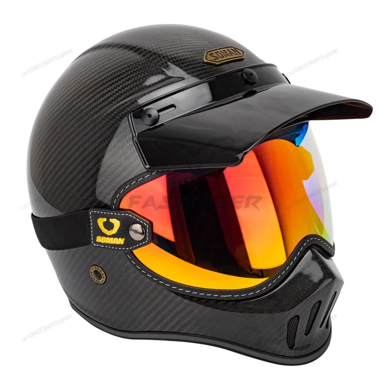 نظارات دراجات نارية كلاسيكية م - مراجعة Vintage Open Face Retro Helmet وسعره